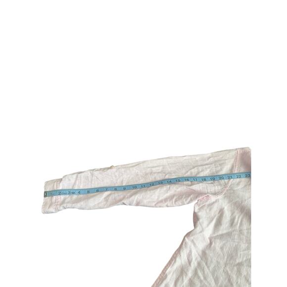 Orvis Button Down Shirt Pink Women's Linen Blend Long Sleeve Lagenlook Medium - Picture 10 of 11